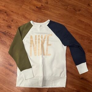 Nike Crewneck with Olive and Navy Sleeves